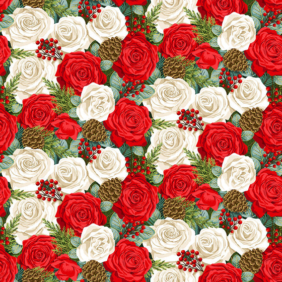 Makower UK Classic Foliage 2371/1 Rose F7089