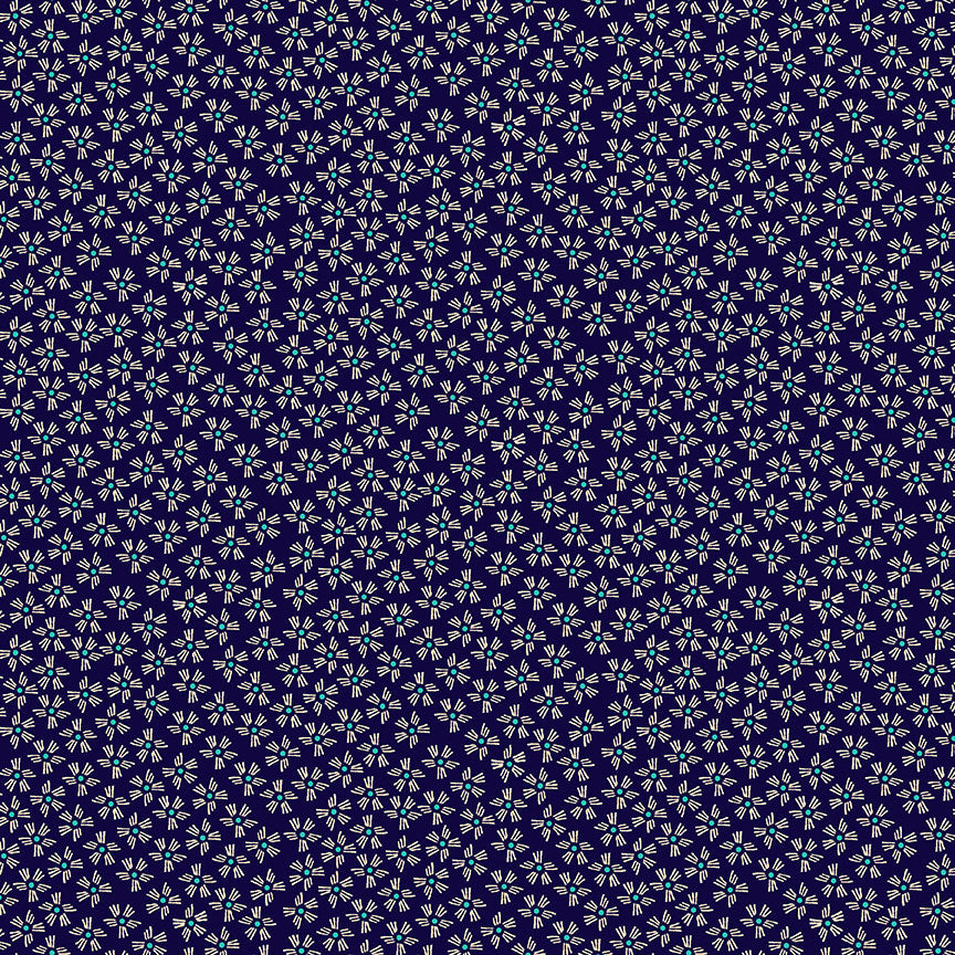 Henna from Makower UK 2391/L Dash Flower Lilac F7146
