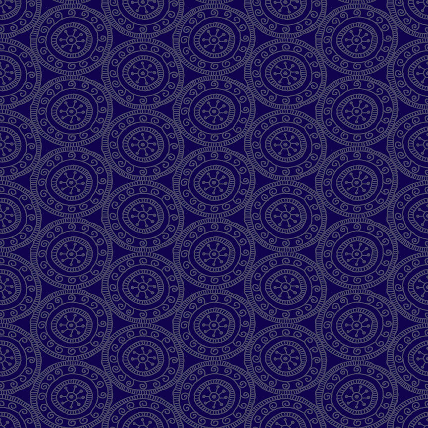 Henna from Makower UK 2395/L Medallion Lilac F7157