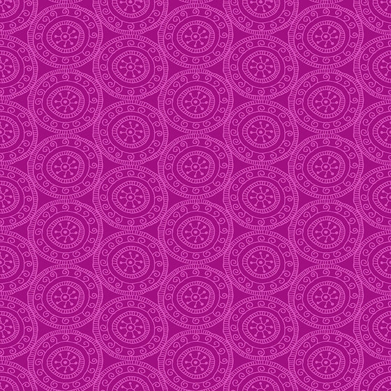 Henna from Makower UK 2395/P Medallion Pink F7158