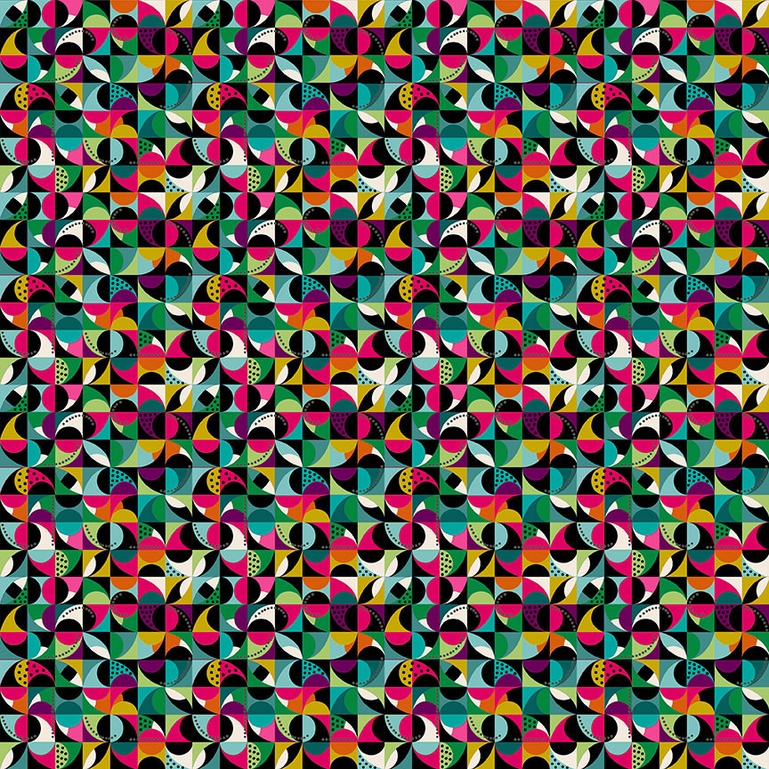 Jewel Tones by  Makower UK 2301/T Mosaic Turquoise F7170
