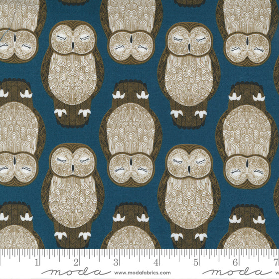 Moda Nocturnal 48332 17 Owls on Blue F7215