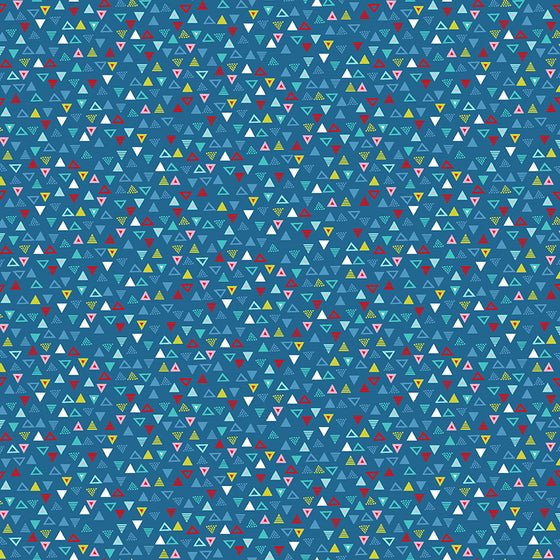 Pool Party by Makower UK 2444/B Triangles on Blue F7223