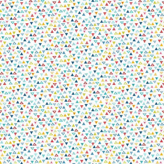 Pool Party by Makower UK 2444/W Triangles on White F7225