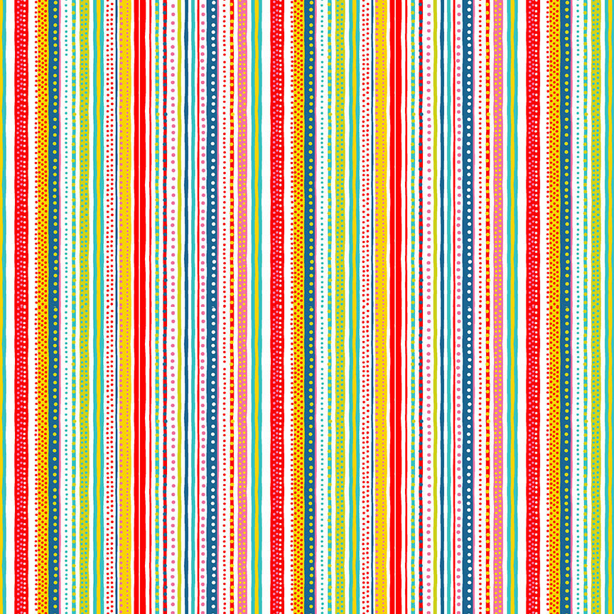 Pool Party by Makower UK 2445/R Stripe Multi Colours F7227