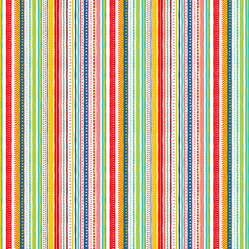 Pool Party by Makower UK 2445/R Stripe Multi Colours F7227
