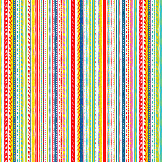 Pool Party by Makower UK 2445/R Stripe Multi Colours F7227