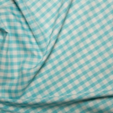 Polyester/cotton Woven Gingham 1/4 Inch Turquoise - The Fabric Bee
