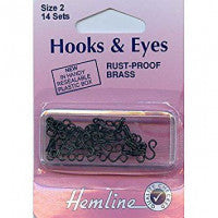 Hooks and Eyes Black Size 2 H400.2 - The Fabric Bee