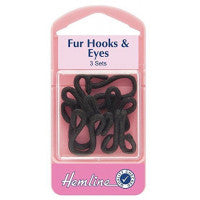 Fur Hook and Eyes Black 402.BL - The Fabric Bee