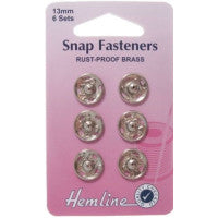 Snap Fasteners Sew On Nickle Size 13mm H420.13 - The Fabric Bee
