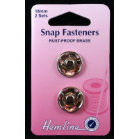 Snap Fasteners Sew On Nickle Size 18mm H420.18 - The Fabric Bee
