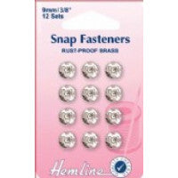 Snap Fasteners Sew On Nickle Size 9mm  H420.9 - The Fabric Bee