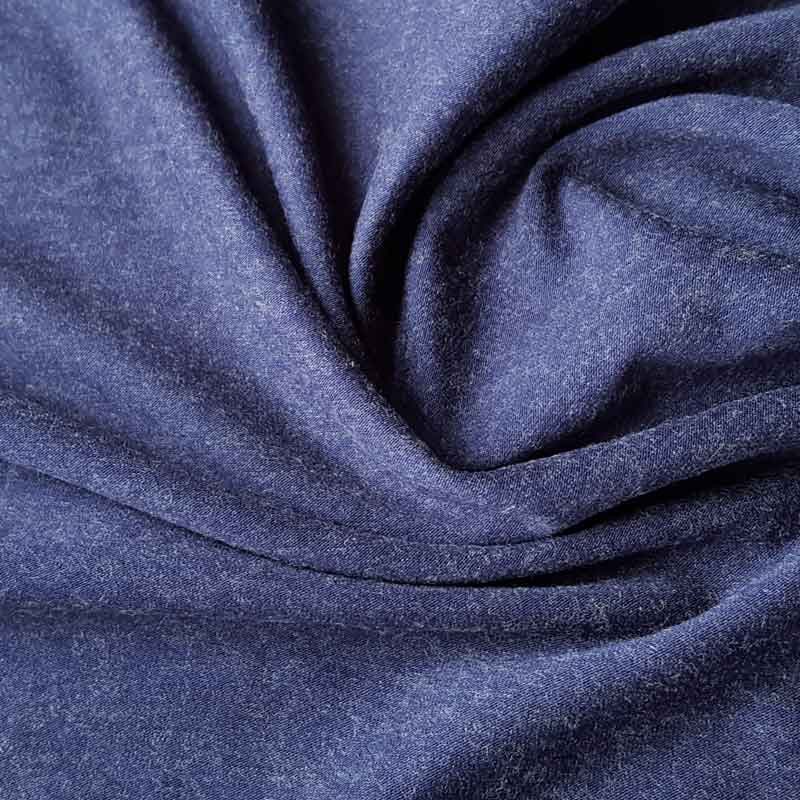 Jersey Fabric Plain French Navy with Wool - The Fabric Bee