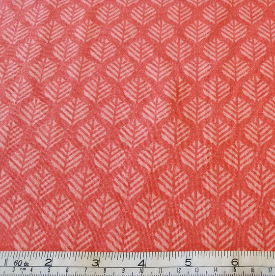 Jersey/Stretch Fabric Coral Leaf Design - The Fabric Bee