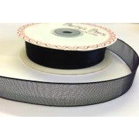Organza/Sheer Ribbon Black 030 - The Fabric Bee