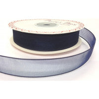 Organza/Sheer Ribbon Navy 370 - The Fabric Bee