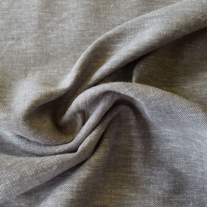 Linen/ Viscose Fabric Grey/White Fleck Q11217/027 - The Fabric Bee
