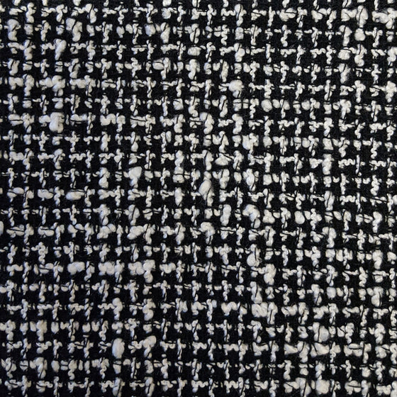 Black/White Mixed Fibre Boucle Check Fabric LAST REMNANT 120cm x 150cm