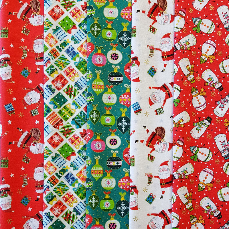 Makower UK Santa Express 5 Fat Quarter Pack A