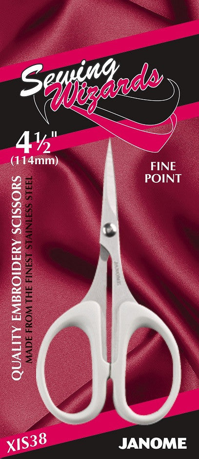 Janome Sewing Wizards 4.5"/114mm Embroidery Scissors XLS38 - The Fabric Bee