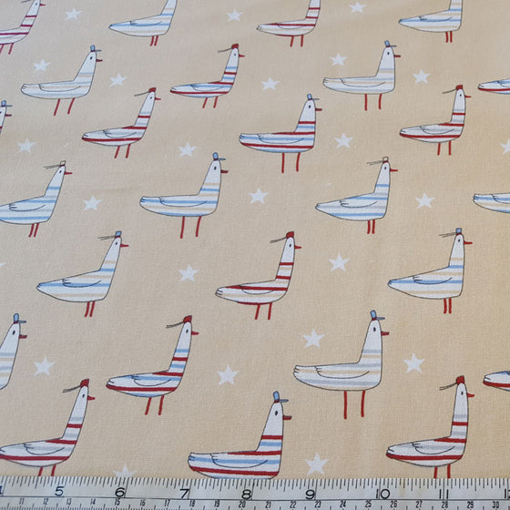 Medium Weight Cotton Fabric - Seagulls - The Fabric Bee