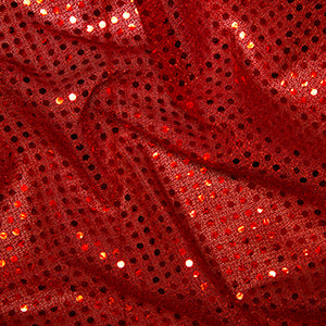 Sequin Knit Fabric Red C1778 - The Fabric Bee