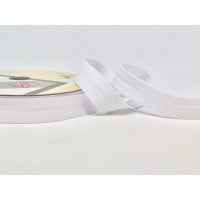 Bias Binding Supersoft Stretch Cotton 18mm White - The Fabric Bee