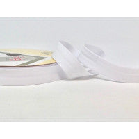 Bias Binding Supersoft Stretch Cotton 18mm White - The Fabric Bee