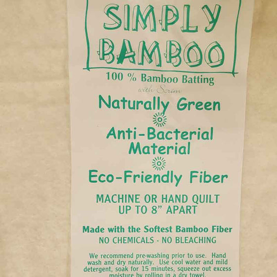 Simply Bamboo Wadding 90"/230cm Wide - The Fabric Bee